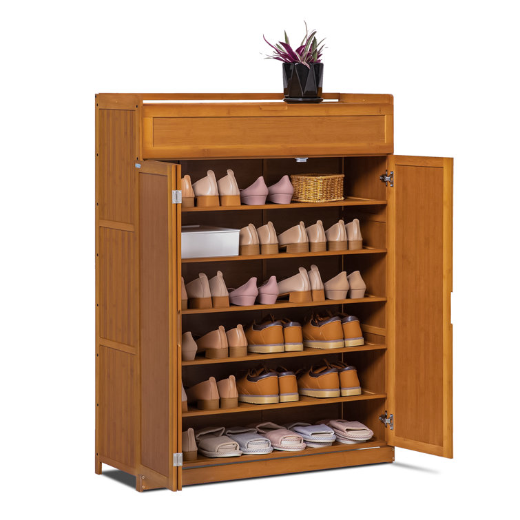 7 tier wooden online shoe rack